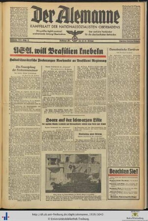 25./26.02.1939 (Samstag/Sonntag-Ausgabe)