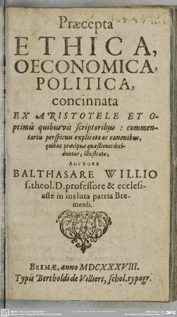 Praecepta ethica, oeconomica, politica