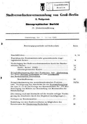 Nr. 29, 13. Oktober 1949, Ordentliche Sitzung, leere Seite
