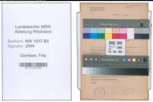 Entnazifizierung Fritz Gombert , geb. 01.10.1888 (Steuersekretaer)