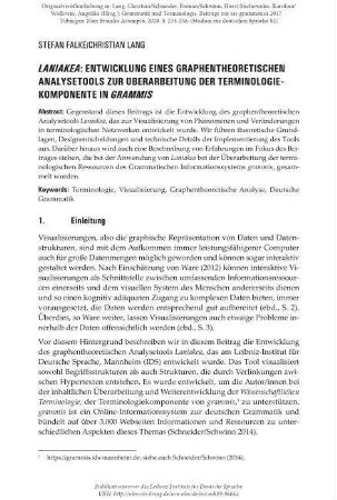 Laniakea: Entwicklung eines graphentheoretischen Analysetools zur Überarbeitung der Terminologie-Komponente in grammis