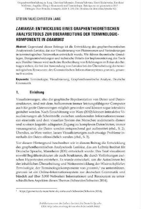 Laniakea: Entwicklung eines graphentheoretischen Analysetools zur Überarbeitung der Terminologie-Komponente in grammis
