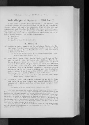 Verhandlungen zu Segeberg. - 1506 Dec. 6.