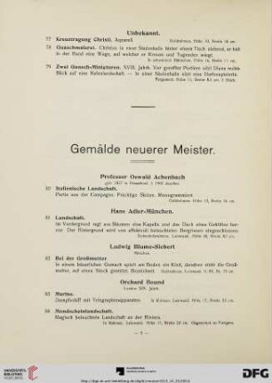 Gemälde neuerer Meister (Nr. 80-150)