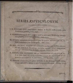 Series Opusculorum.