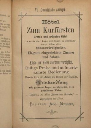 VI. Geschäftliche Anzeigen