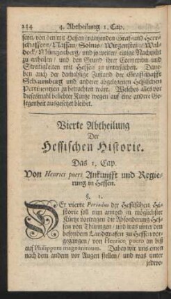 Vierte Abtheilung der Hessischen Historie