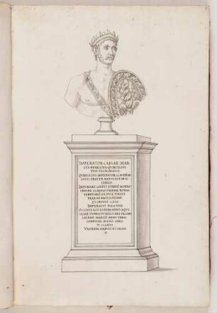 Bildnisbüste des römischen Kaisers Quintillus, in: Series continuata omnium Imperatorum [...], Bd. 2, Bl. 2