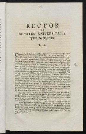 Rector Et Senatus Universitatis Tubingensis. L. S.