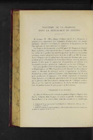Industrie De La Piassave Dans La République De Libéria.