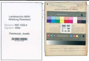 Entnazifizierung Josefa Pawlaczyk , geb. 19.09.1906 (Pflegerin)