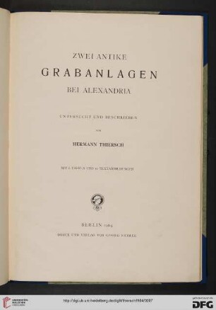 Zwei antike Grabanlagen bei Alexandria