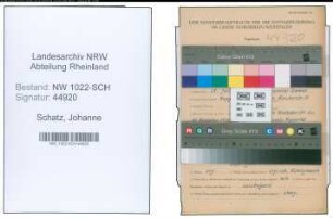 Entnazifizierung Johanne Schatz , geb. 28.07.1905 ()