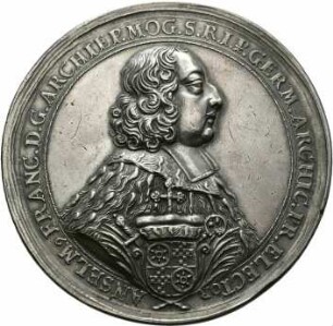 Erzbischof - Medaille a. d. Sieg Karls v. Lothringen über die Türken in der Schlacht von Havsany 1687