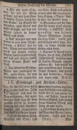 LX. Sonntags- und Kirchen-Lieder