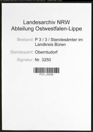 Sterberegister Standesamt Oberntudorf