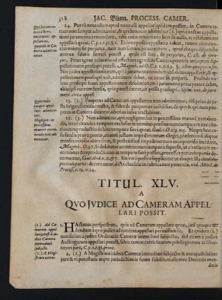 Titul. XLV. A Qvo Jvdice Ad Cameram Appellari Possit.
