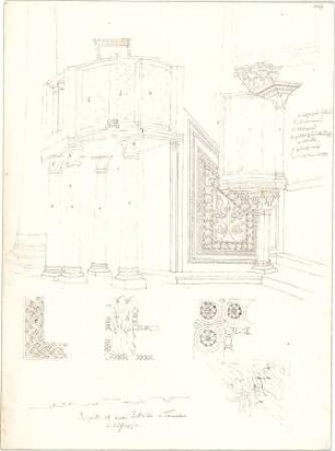 Zocher, Ernst; Venedig - Torcello (Italien); Kirche - Kanzel (Perspektive, Details)