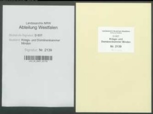 Spezial-Domänenetats des Amtes Hausberge für 1767 / 1768 und 1803 / 1808