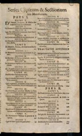 1r-2v, Series Capitum & Sectionum seu Materiarum