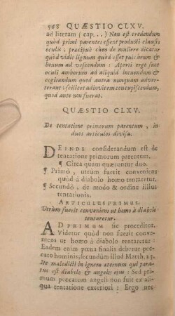 Quaestio CLXV. De tentatione primorum parentum, in duos articulos divisa.