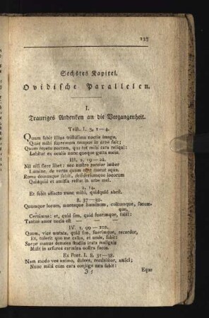 Sechstes Kapitel. Ovidische Parallelen