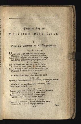 Sechstes Kapitel. Ovidische Parallelen