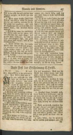 Aufs Fest der Erscheinung Christi