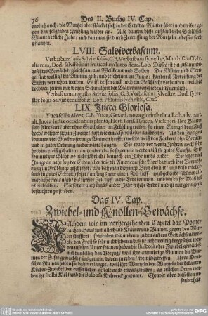 Das IV. Cap. Zwiebel- und Knollen-Gewächse.