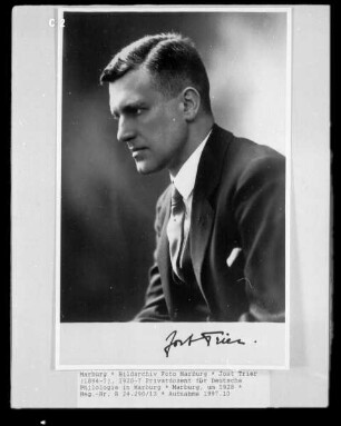 Jost Trier (1894-?), 1928-? Privatdozent der Deutschen Philologie in Marburg
