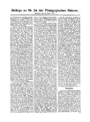 [Beiträge zur Einheitsschule] : [Fortsetzung aus dem Hauptblatt] ; Beilage zu Nr. 34 der Pädagogischen Reform