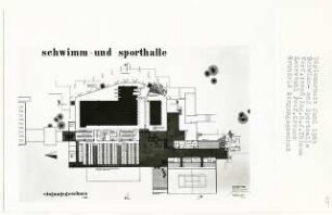 Schwimm- und Sporthalle (Diplomarbeit bei Willy Kreuer): Grundriss Eingangsgeschoss 1:200