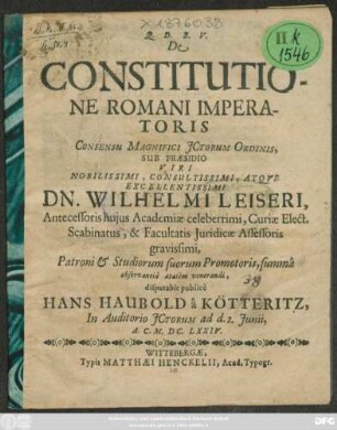 De Constitutione Romani Imperatoris