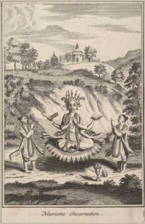 Neuvieme Incarnation; Teil von Blatt 6 aus: Cérémonies et coutumes religieuses des peuples idolatres, Vol. I.2