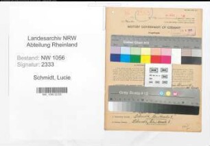 Entnazifizierung Lucie Schmidt , geb. 05.08.1891 ()