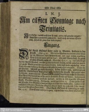 Am eilfften Sonntage nach Trinitatis