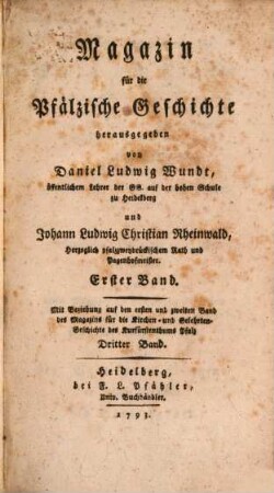 Magazin für die pfälzische Geschichte, 1 = 3. 1793
