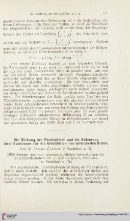 20: Die Wirkung der Abschwächer und die Bedeutung ihrer Reaktionen für die Konstitution des entwickelten Bildes