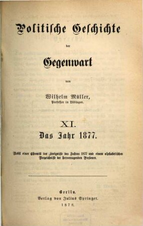 Politische Geschichte der Gegenwart. 11, 11. 1877 (1878)