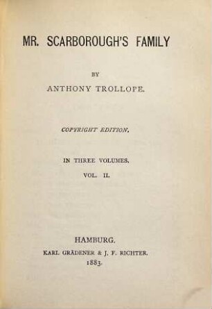 Mr. Scarborough's family : by Anthony Trollope, 2