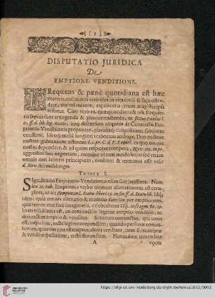 Thesis I - XXXI