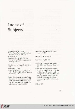 Index of Subjects