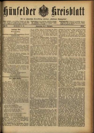 Ausgabe vom Donnerstag, den 09. November 1916.