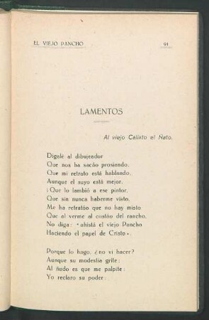 Lamentos : Al viejo Calixto El Ñato