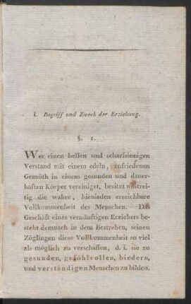 I. Begriff und Zweck der Erziehung