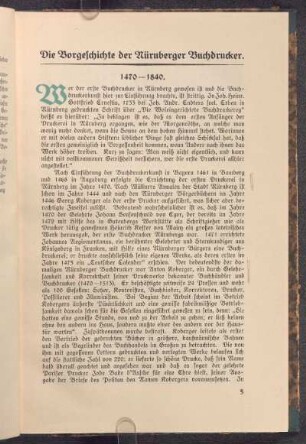 Die Vorgeschichte der Nürnberger Buchdrucker.