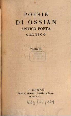 Poesie di Ossian antico poeta celtico. 3