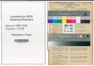 Entnazifizierung Franz Wortmann , geb. 07.09.1904 (Steiger)