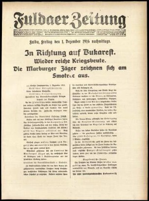 Ausgabe vom Freitag, den 01. Dezember 1916.