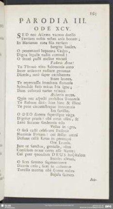 Parodia III. Ode XCV.